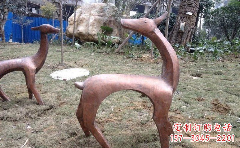 公園抽象小鹿動(dòng)物銅雕