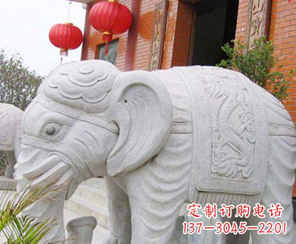 公園動(dòng)物大理石大象石雕