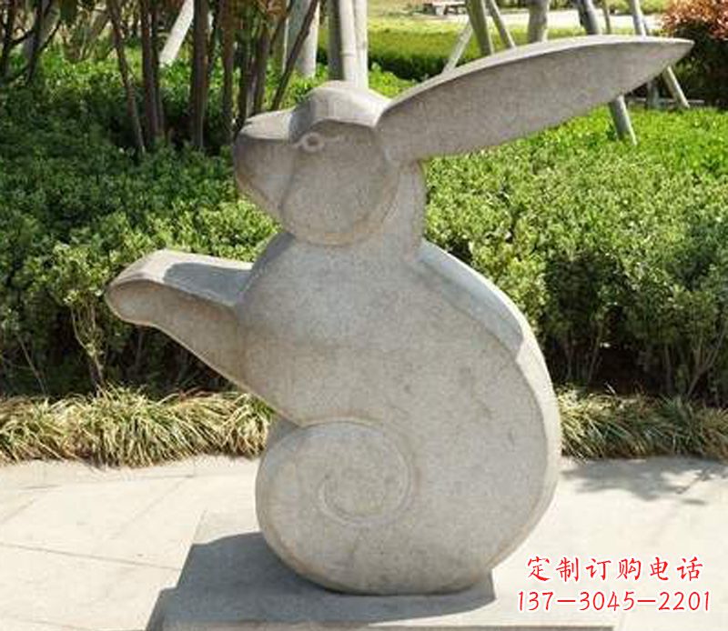 公園兔子雕塑，營(yíng)造可愛(ài)的氛圍