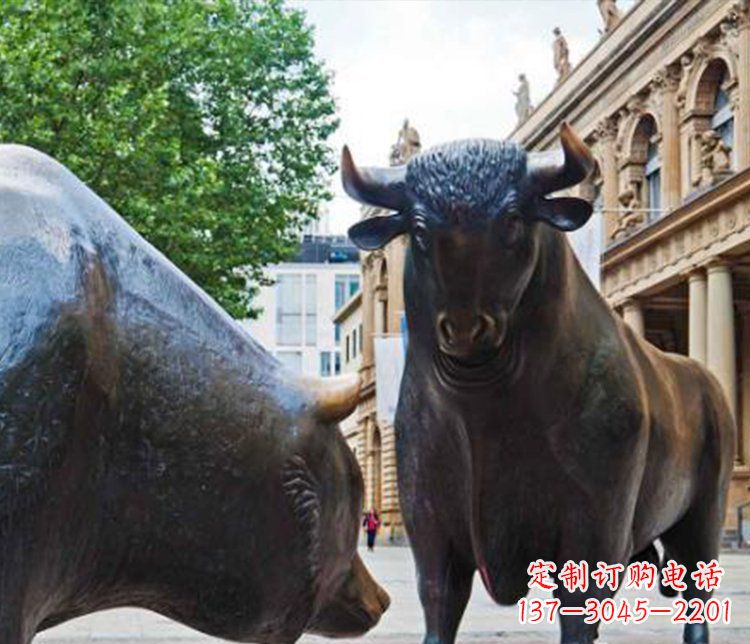 公園動物銅雕小牛