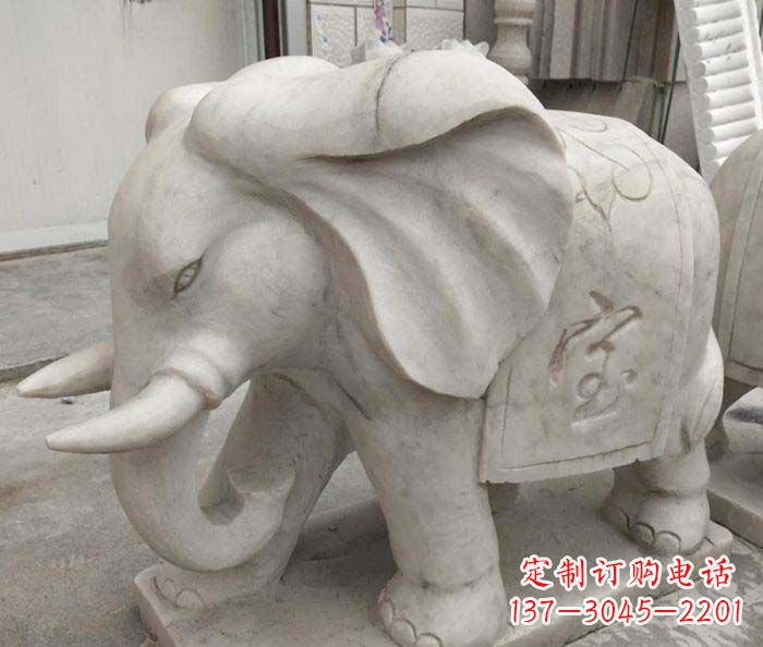 公園動物招財大象石雕