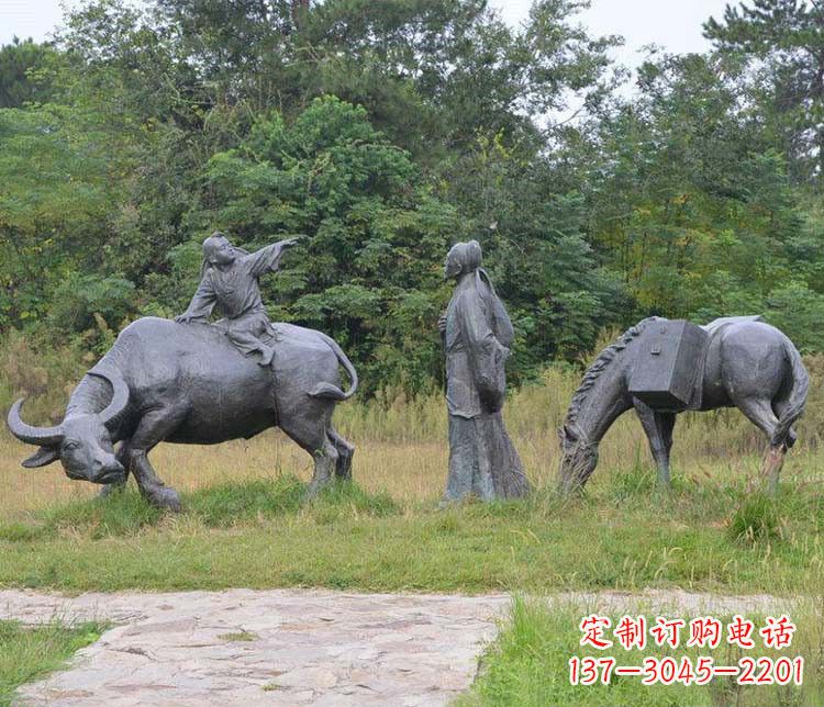 公園杜牧人物小品銅雕