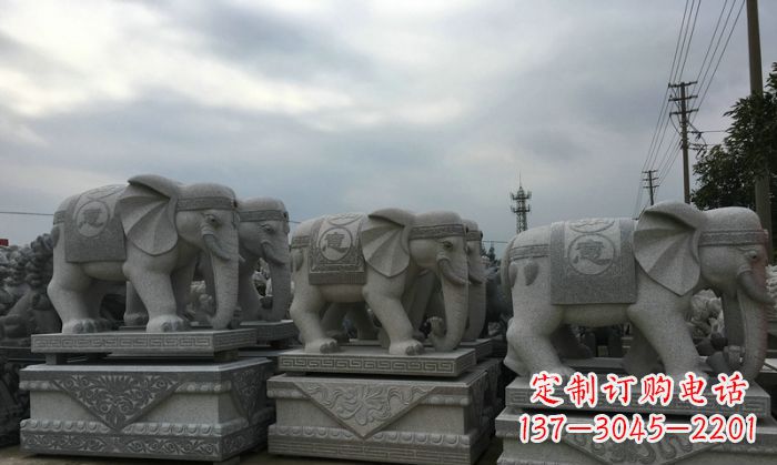 公園仿古大象動物石雕