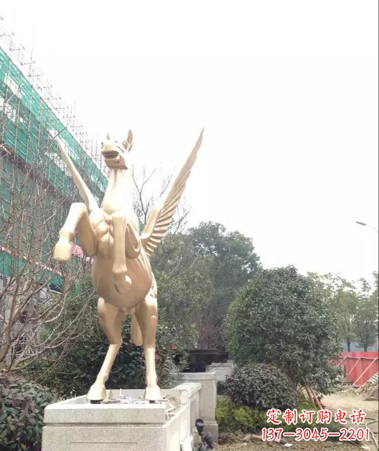 公園飛馬玻璃鋼仿銅雕塑