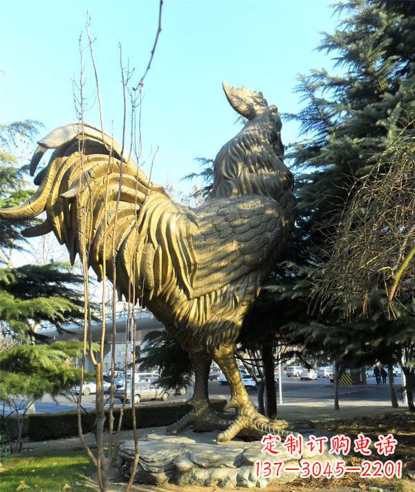 公園公雞動(dòng)物銅雕