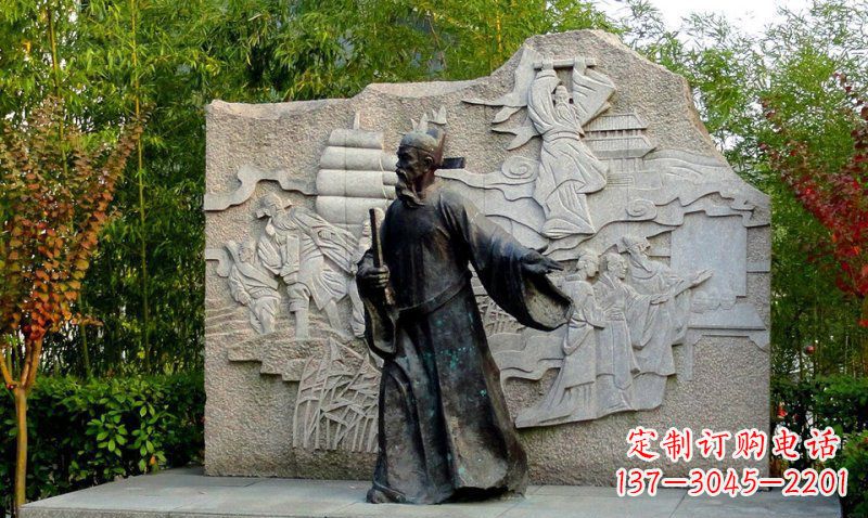 公園海瑞古代名人人物銅雕