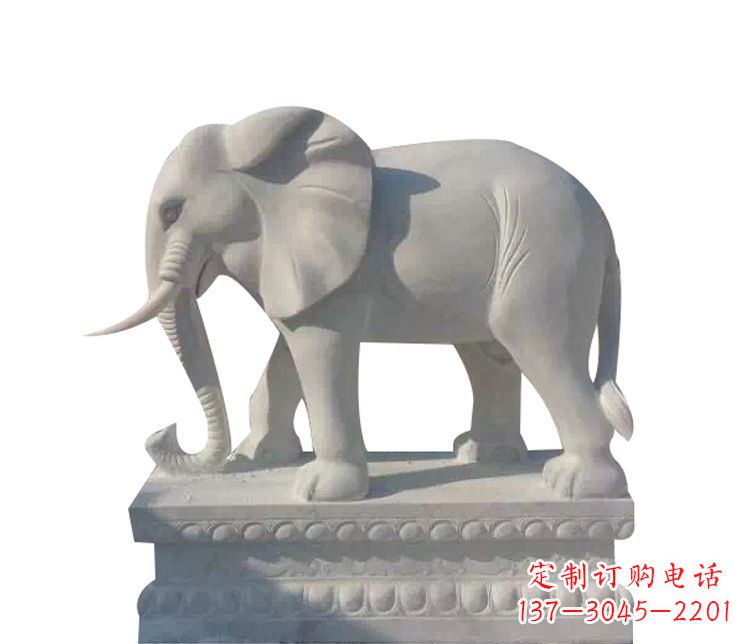 公園漢白玉大象動(dòng)物石雕