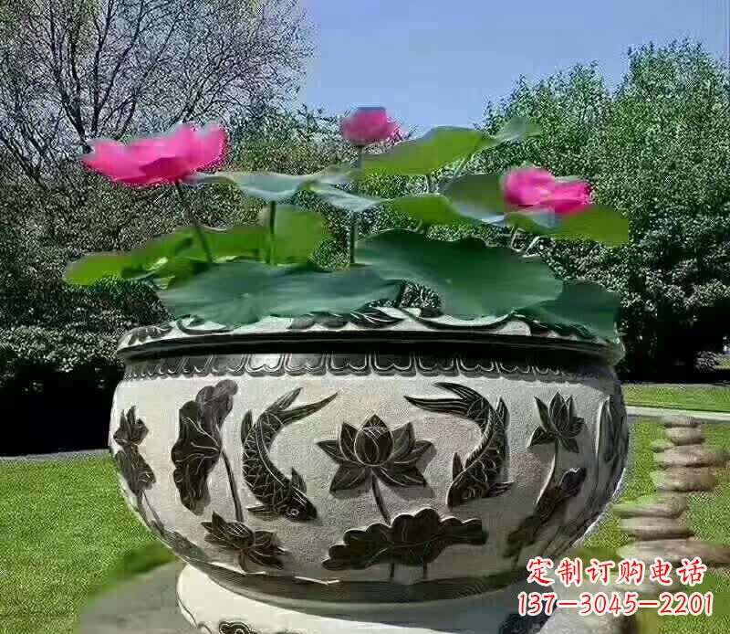 荷花雕塑 - 公園/荷花/鯉魚/浮雕/水缸