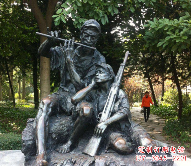 公園艱苦歲月八路軍人物銅雕