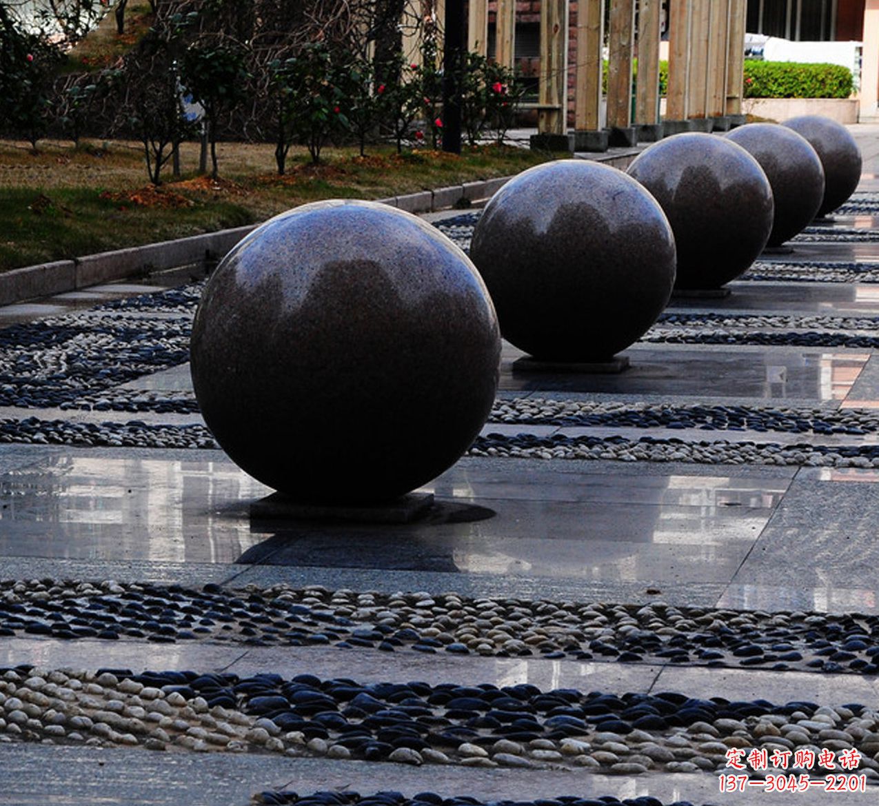 公園景觀車阻石雕塑