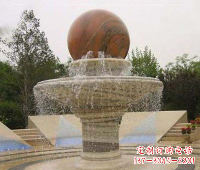 公園景觀風(fēng)水球噴泉石雕 (2)