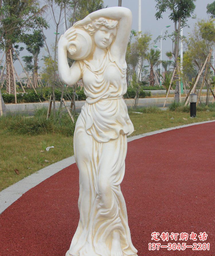 公園景觀漢白玉仕女石雕