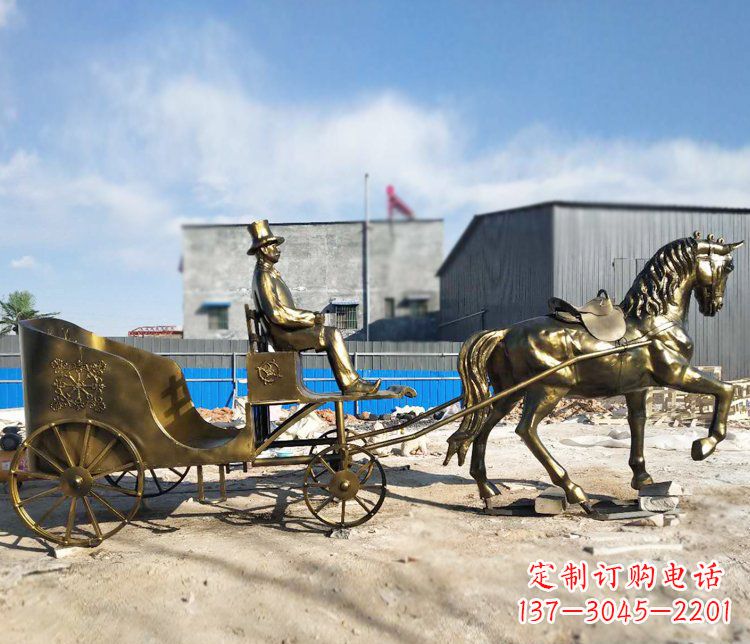 公園/景觀/馬車(chē)/人物/銅雕-公園景觀坐著馬車(chē)的人物銅雕