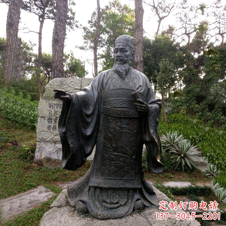 公園景區(qū)歷史名人紙神蔡倫銅雕像