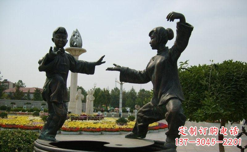 公園/太極拳/人物/小品/銅雕-公園練太極拳的人物小品銅雕