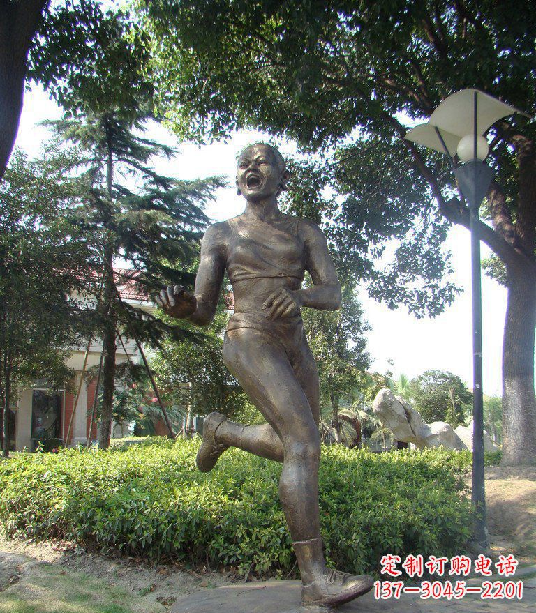 公園/跑步/女人/景觀/銅雕-公園跑步的女人景觀銅雕