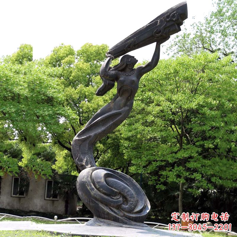 公園神話傳說人物始母神女媧補天景觀雕塑