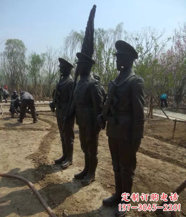 公園升旗儀仗隊(duì)人物銅雕