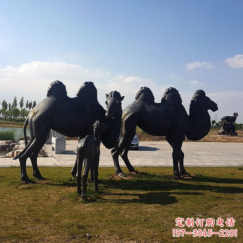 公園銅雕駱駝景觀動物雕塑