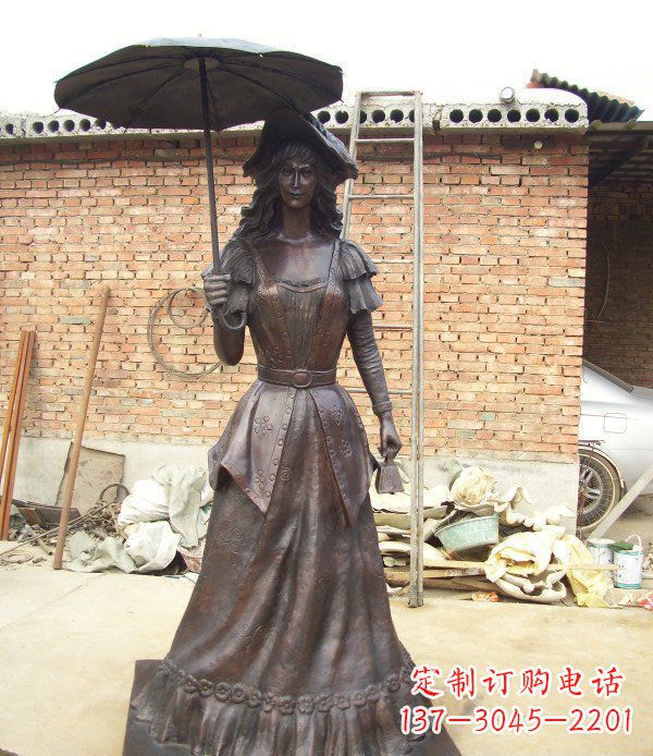 公園西洋美女人物銅雕