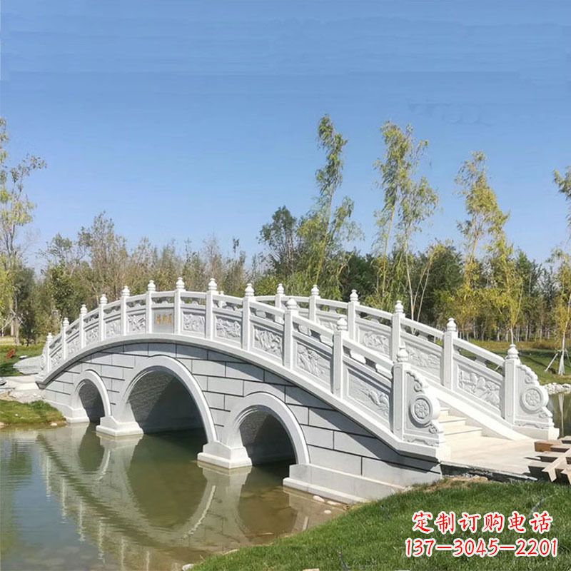 公園園林大型漢白玉石雕橋