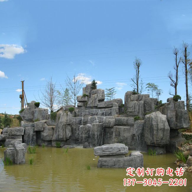 公園園林仿真假山流水景觀雕塑