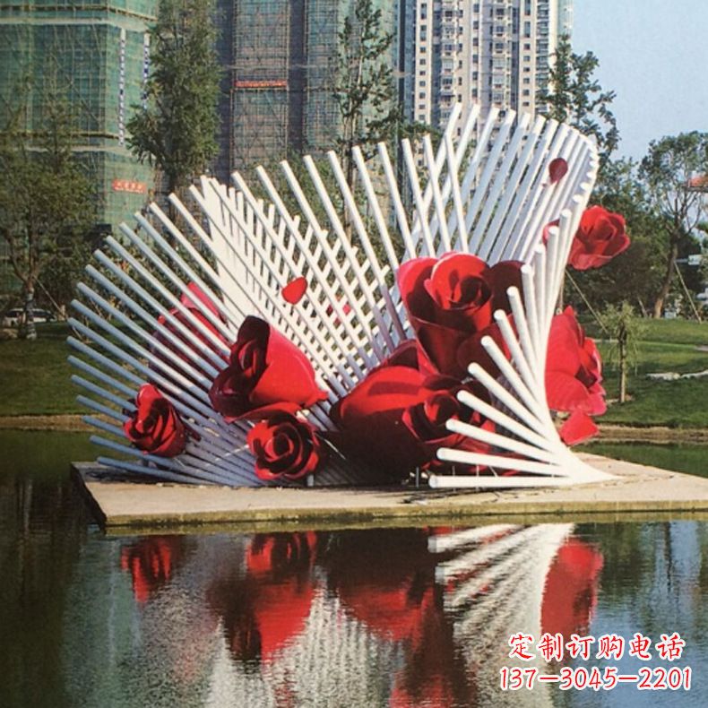 水景雕塑 - 公園/園林/玫瑰花/不銹鋼/水景/景觀