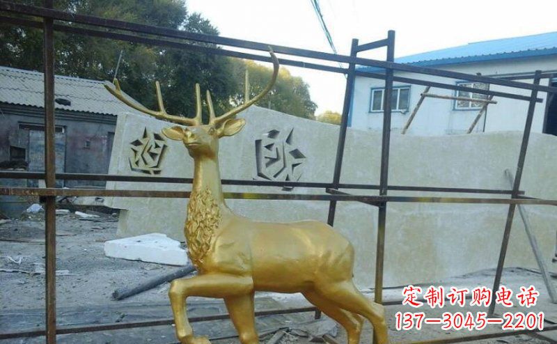 公園鑄銅羚羊動物銅雕