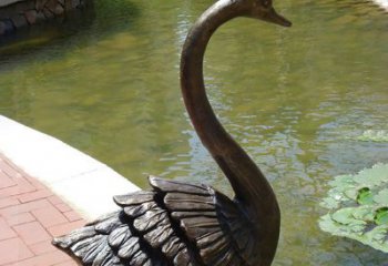 公園裝飾銅天鵝噴泉雕塑