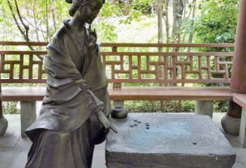 藝術(shù)精靈西施下棋情景雕塑