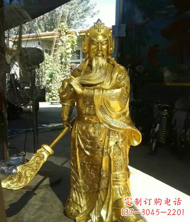 關(guān)公提刀武財(cái)神銅雕 (6)