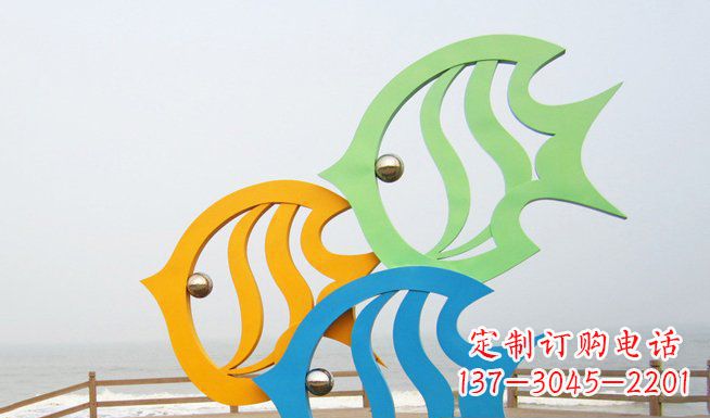 廣場不銹鋼小魚雕塑