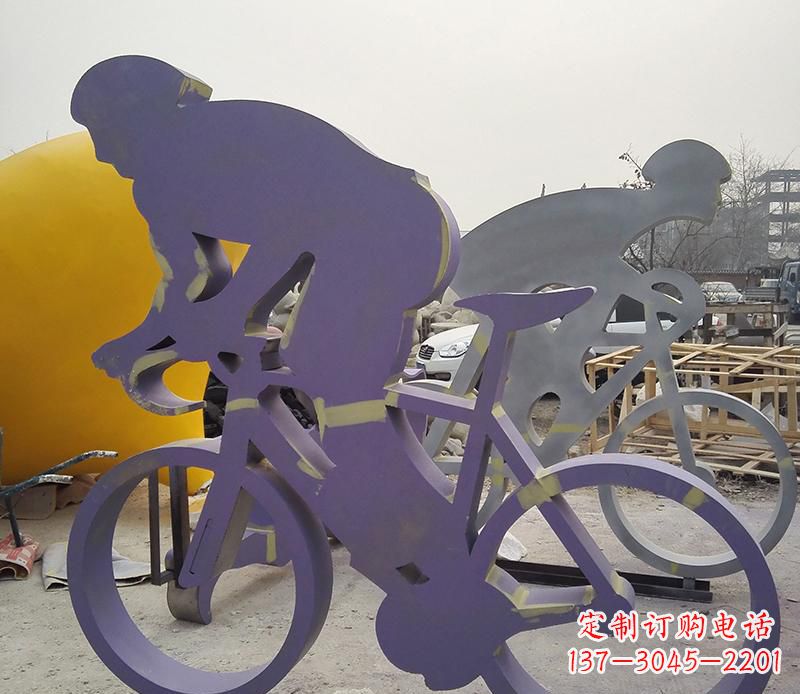廣場不銹鋼運動賽車比賽雕塑