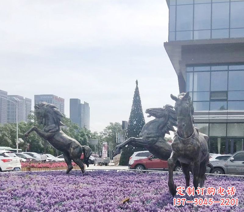 廣場/動物/奔跑/銅雕-廣場動物奔跑的馬銅雕