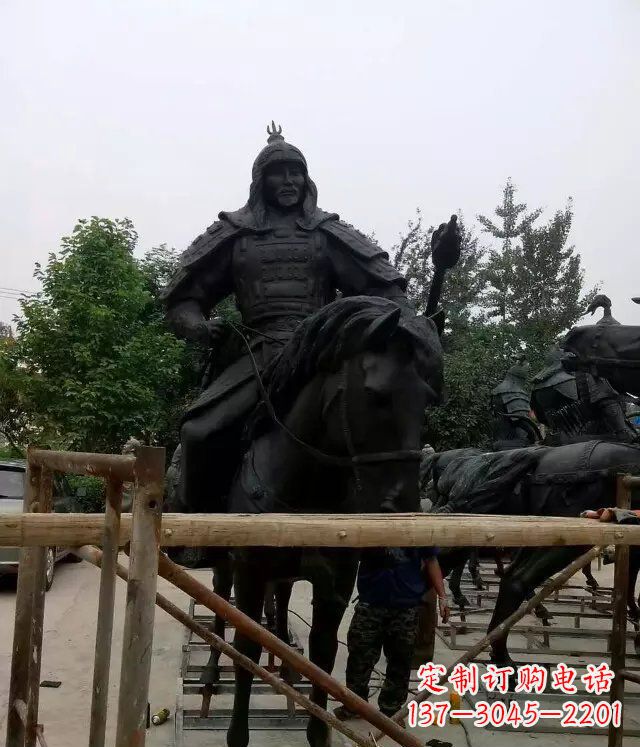 廣場古代將軍騎馬景觀銅雕