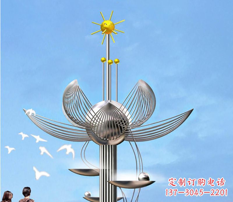 廣場(chǎng)花開盛世不-銹-鋼-雕-塑-
