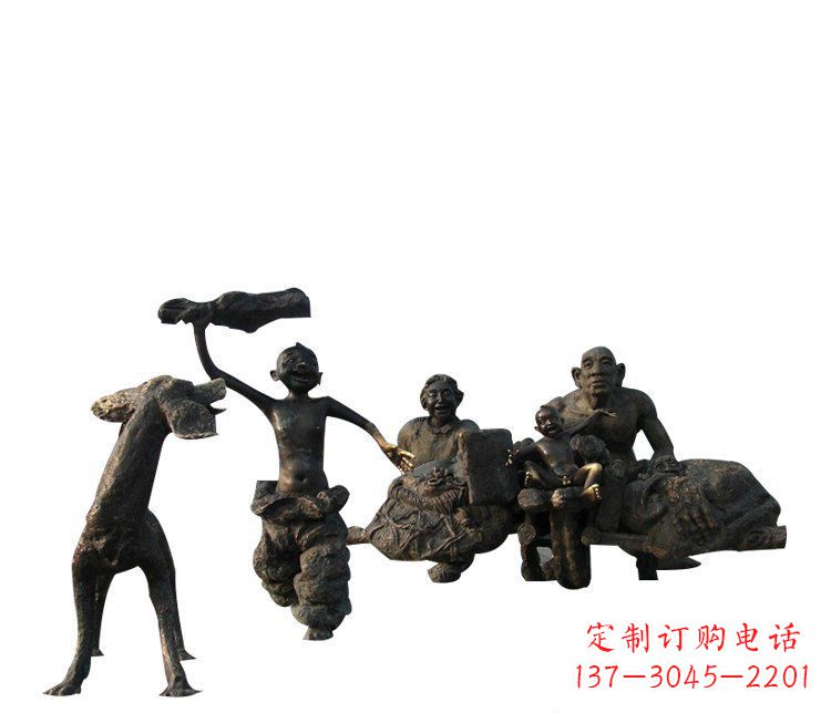 廣場銅雕快樂一家人物雕塑