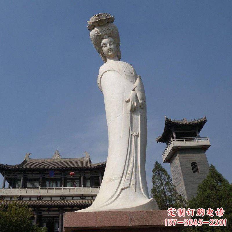 漢白玉貴妃石雕像-唐朝著名美女楊玉環(huán)景區(qū)人物雕塑