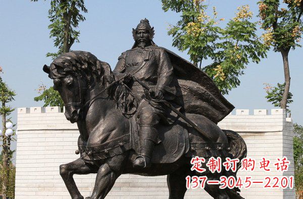 將軍騎馬古代人物銅雕