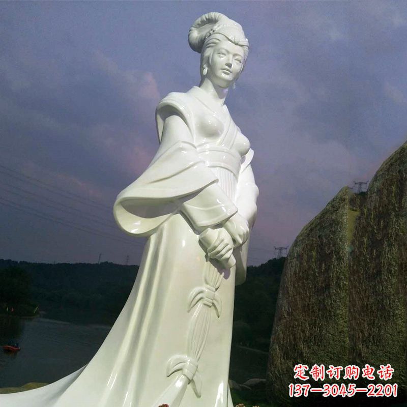 景區(qū)歷史名人古代著名美女西施漢白玉石雕像