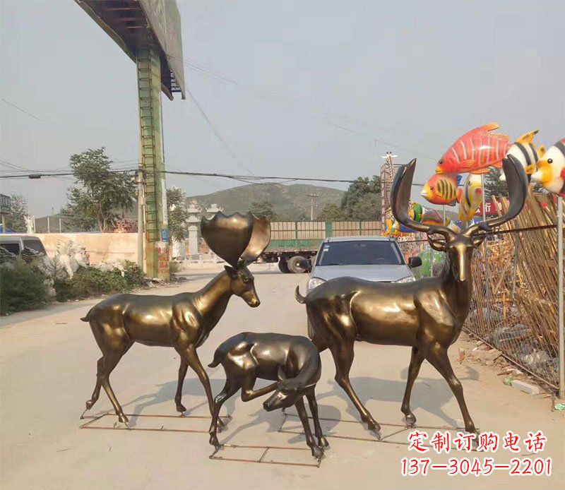 公園/動物/銅雕-鹿公園動物銅雕