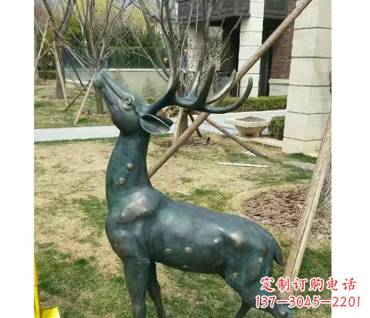 梅花鹿公園動(dòng)物銅雕