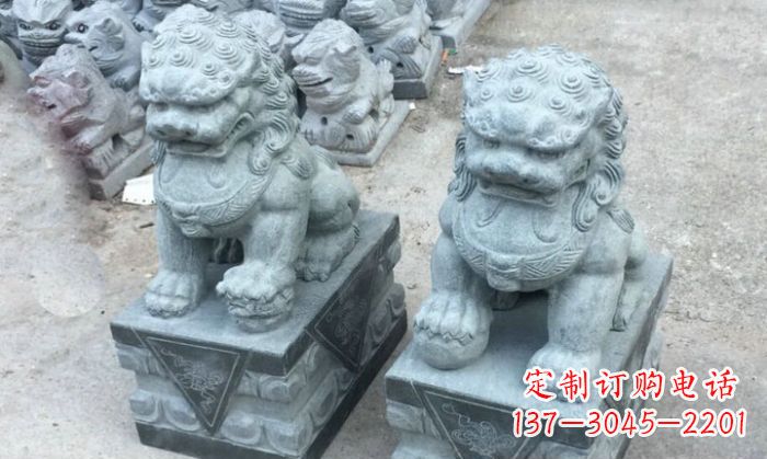 青石仿古北京小獅子門口石雕