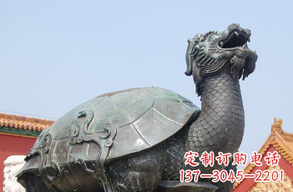 青銅龍龜寺廟神獸銅雕