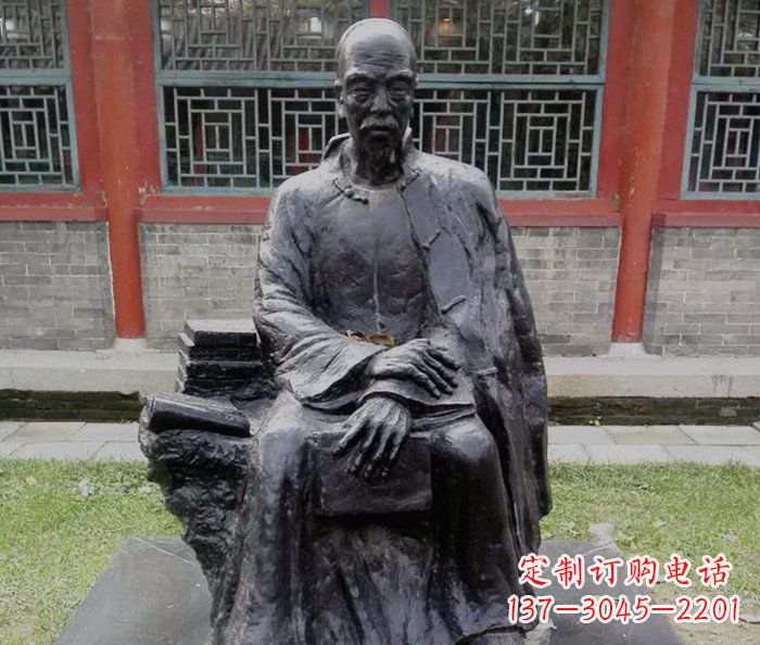 清代古代人物銅雕