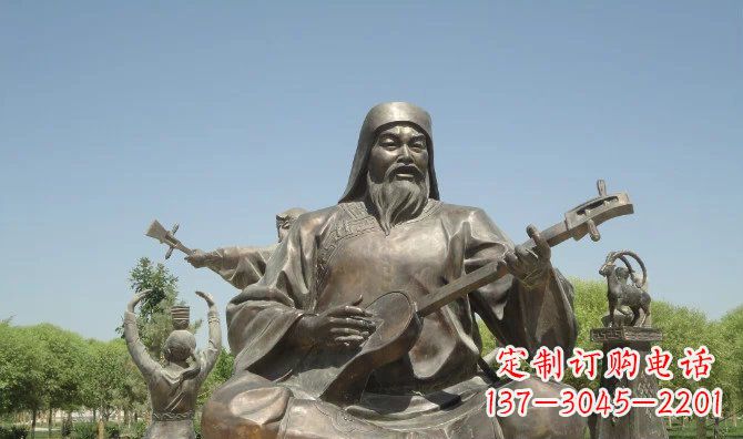 少數(shù)民族公園人物銅雕 (2)