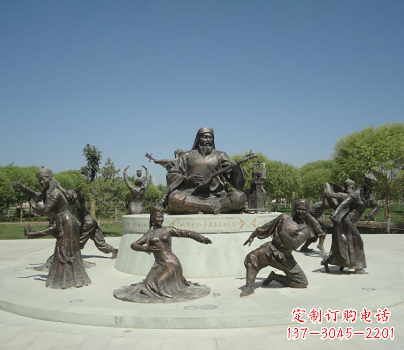 少數(shù)民族人物公園銅雕