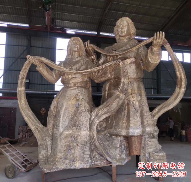 少數民族人物銅雕1