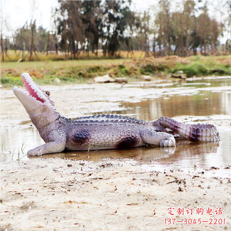 濕地公園仿真鱷魚