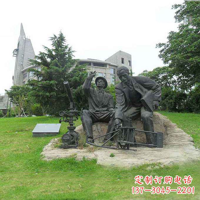 世界名人美國(guó)著名發(fā)明家萊特兄弟公園名人雕塑